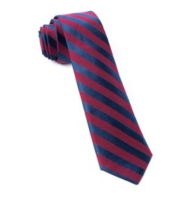 Burgundy Twill Stripe Necktie