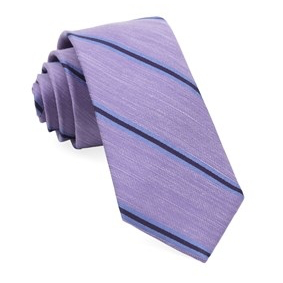Lavender Leland Stripe Necktie