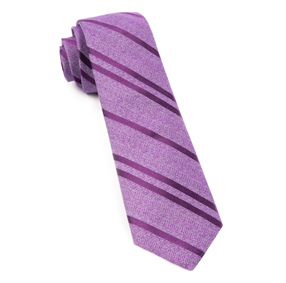 Purple Wool Path Stripe Necktie