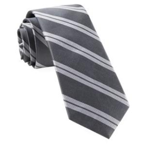 Grey Center Field Stripe Necktie