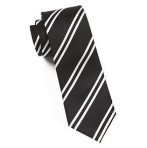 Black Double Stripe Necktie