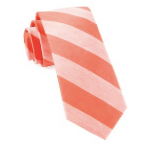 Coral RSVP Stripe Necktie