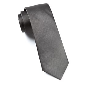 Titanium Silver Grorsgrain Necktie