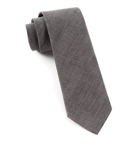 Warm Grey Classy Chanbray Necktie