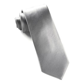 Silver Satin Necktie
