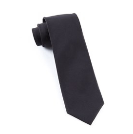 Solid Black Cotton Necktie