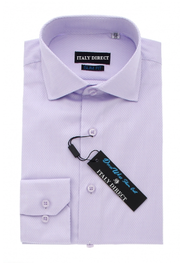 Purple Crosshatch Slim Fit Dress Shirt