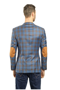 Slim Fit Blue & Mustard Plaid Sport Jacket GB-SJ-REDA-X3