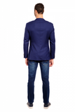 Slim Fit Blue Textured Blazer Sport Jacket GB-SJ-Reda-F3