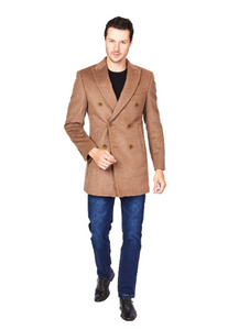 Camel Double Breasted Coat