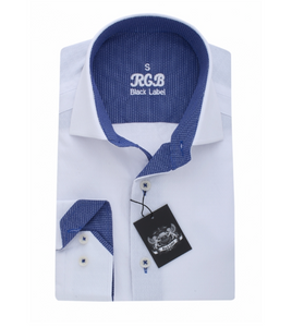 White & Blue RGB Sport Fit Casual Shirt