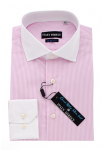 Pink & White Stripe Slim Fit Casual Shirt