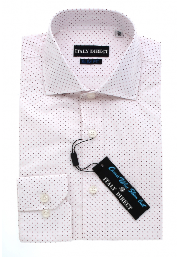 mens white polka dot dress shirt Fortino Landi Men's 100% Cotton Big Polka Dot Design Spread Collar Dress Shirt (15-15.5 Neck 34/35 Sleeve, White) at Amazon Men's Clothing store