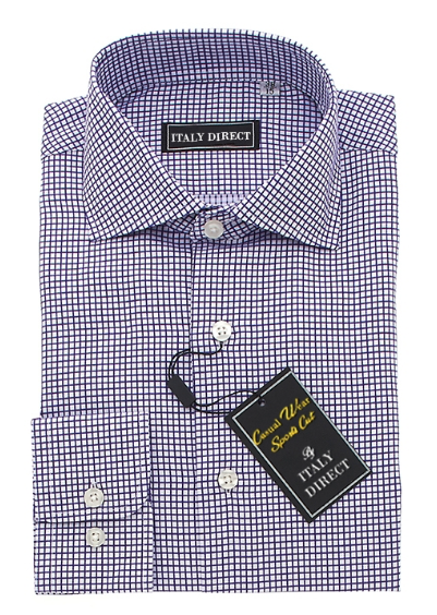 Navy Check Sport Fit Casual Shirt