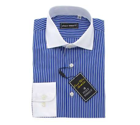 Royal blue striped 2024 shirt
