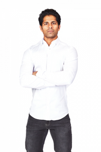 White Athletic Fit Casual Shirt