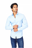 Light Blue Athletic Fit Casual Shirt