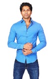 Geo Blue Athletic Fit Casual Shirt