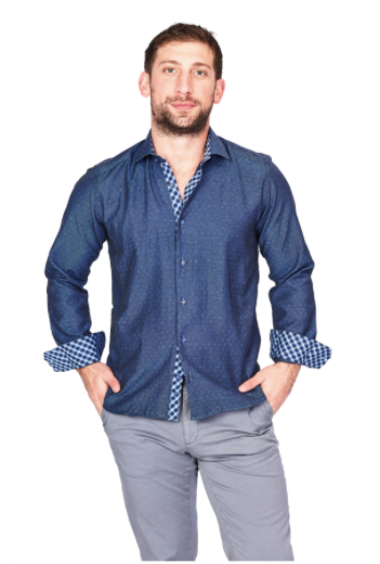 Royal Blue & White Stripe Sport Fit Casual Shirt – Italy Direct