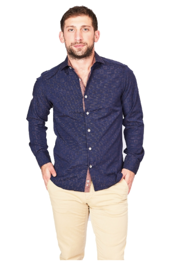 Blue & Brown Sport Fit Casual Shirt