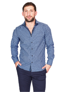 Blue Check Sport Fit Casual Shirt