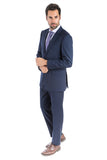 Modern Fit Solid Navy Two Piece Suit B-Navy