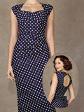 Love Dress Navy with White Dots
