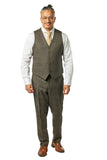 Modern Fit Brown Check Three Piece Suit B-3P-603