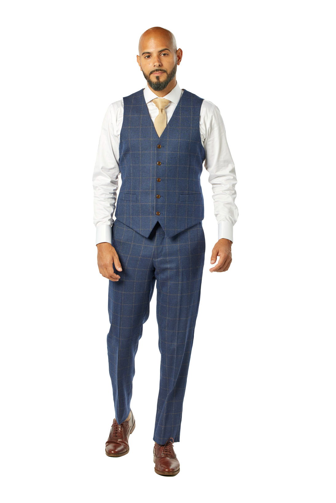 slim fit dress slacks Hisdern Non-Iron Navy Blue Dress Shirt and Striped Tie S main image 1