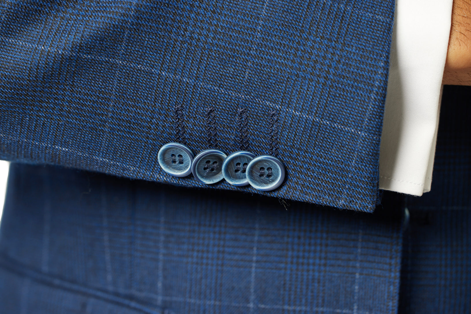 Slim Fit Navy Check Three Piece Suit GB-3P-323 – Italy Direct