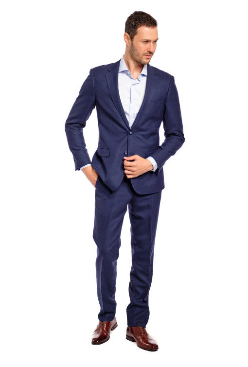 Slim Fit Blue Flash Two Piece Suit GB-ITA-8