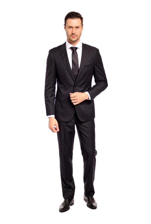 Slim Fit Black Art Two Piece Suit GB-VBC-1