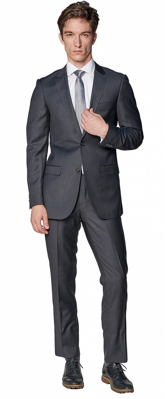 Slim Fit Charcoal Grey Two Piece Suit GB-Charcoal