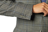 Classic Fit Grey Sharkskin Check Suit ST-404