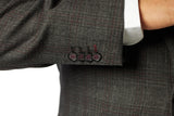 Classic Fit Charcoal Grey Check Two Piece Suit ST-405